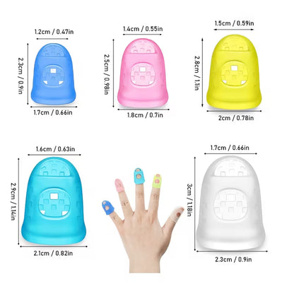 5 Protectores de dedos de silicona antideslizantes de colores para guitarra, bajo, ukelele, kalimba. Ideal para principiantes.