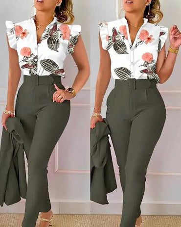 Conjunto dama casual pantalon + blusa
