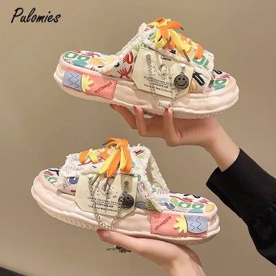 Chinelas dama jean con cadenas
