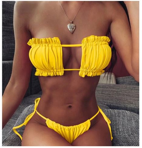 Bikini copa cuadrada  - Amarillo