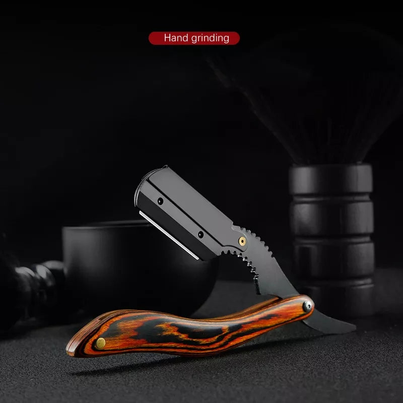 Navaja mango de simil madera veteado