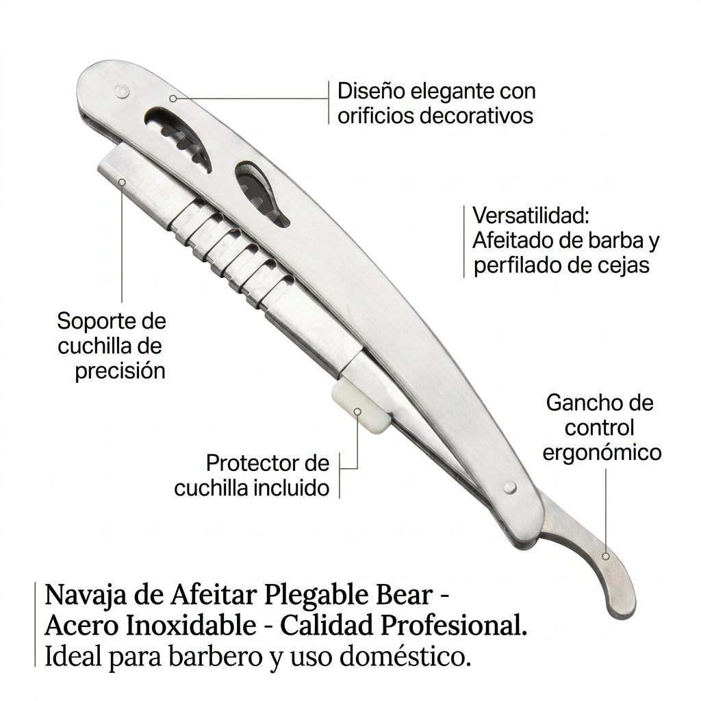 Bear Shaving Knife Folding Straight Razors Stainless Steel Hair Remover Eyebrow Shaver Professional Barber Hair Manual Sale