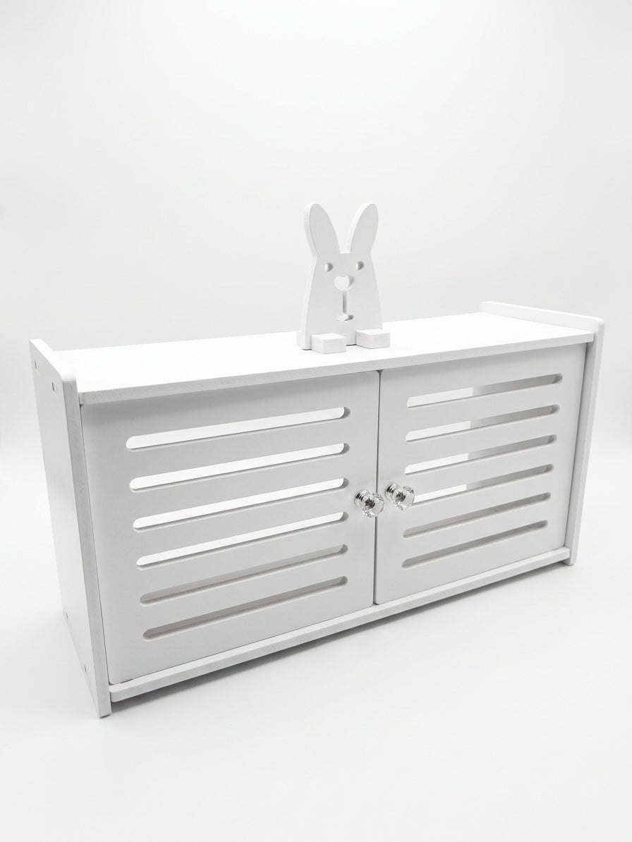 Caja organizadora de pared para router inalámbrico y WiFi. Soporte decorativo para cables y fuentes de alimentación, ideal para sala de estar.