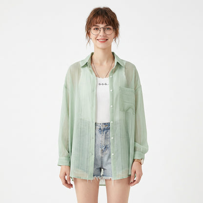 Camisa dama de shiffon suelta