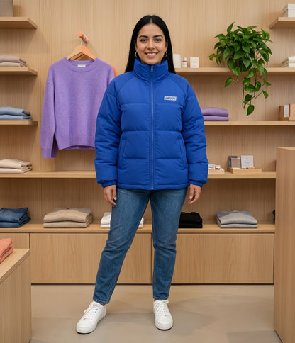 Campera dama  acolchada con cuello alto