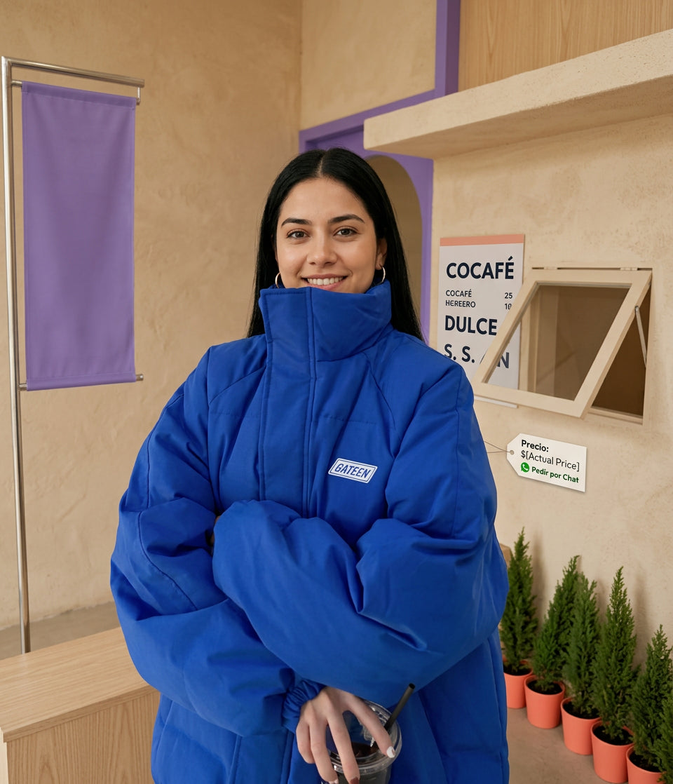 Campera dama  acolchada con cuello alto