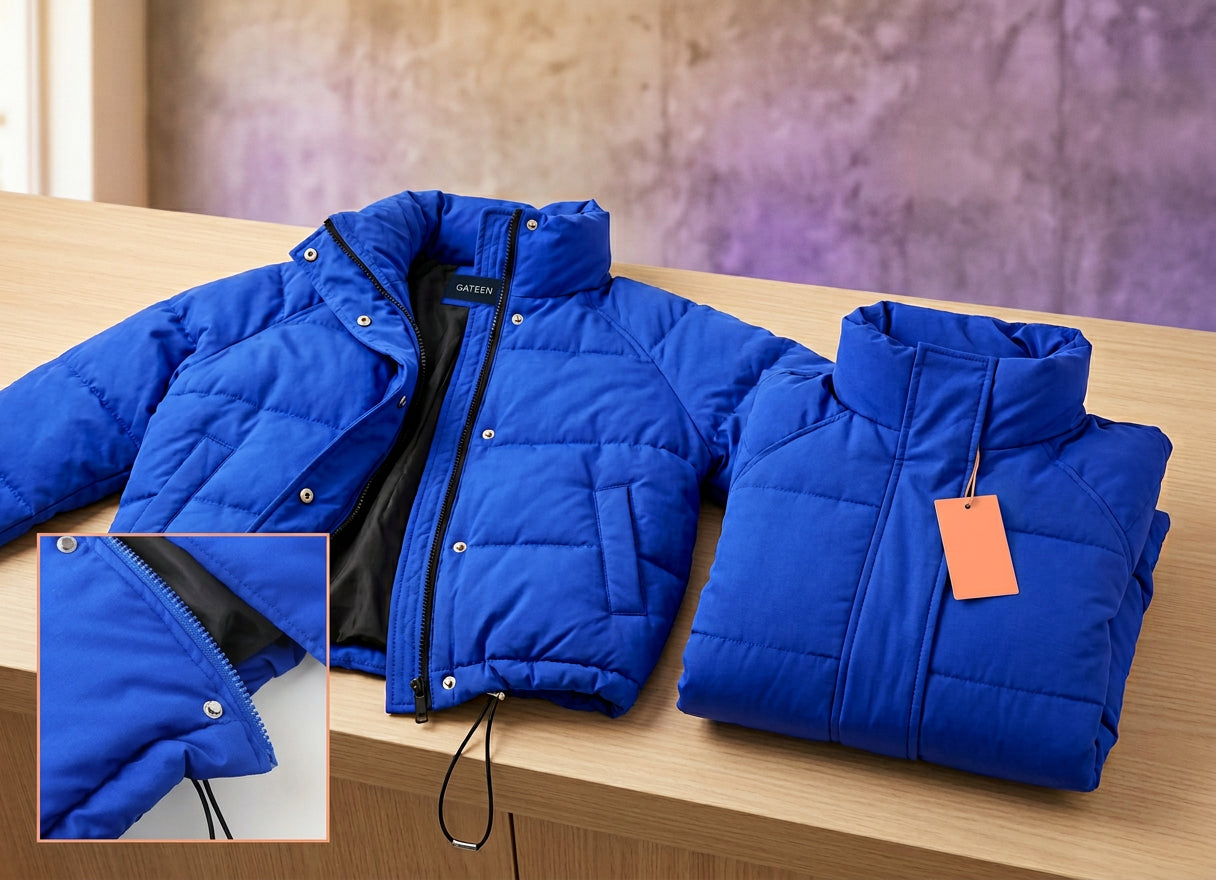 Campera dama  acolchada con cuello alto