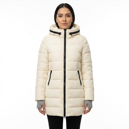Campera dama parka Nylon inflada puños