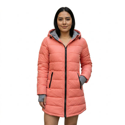 Campera dama parka Nylon inflada puños