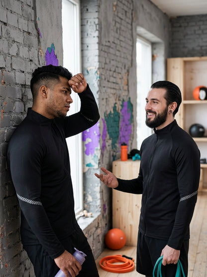 Campera deportiva hombre compresión nylon secado rápido