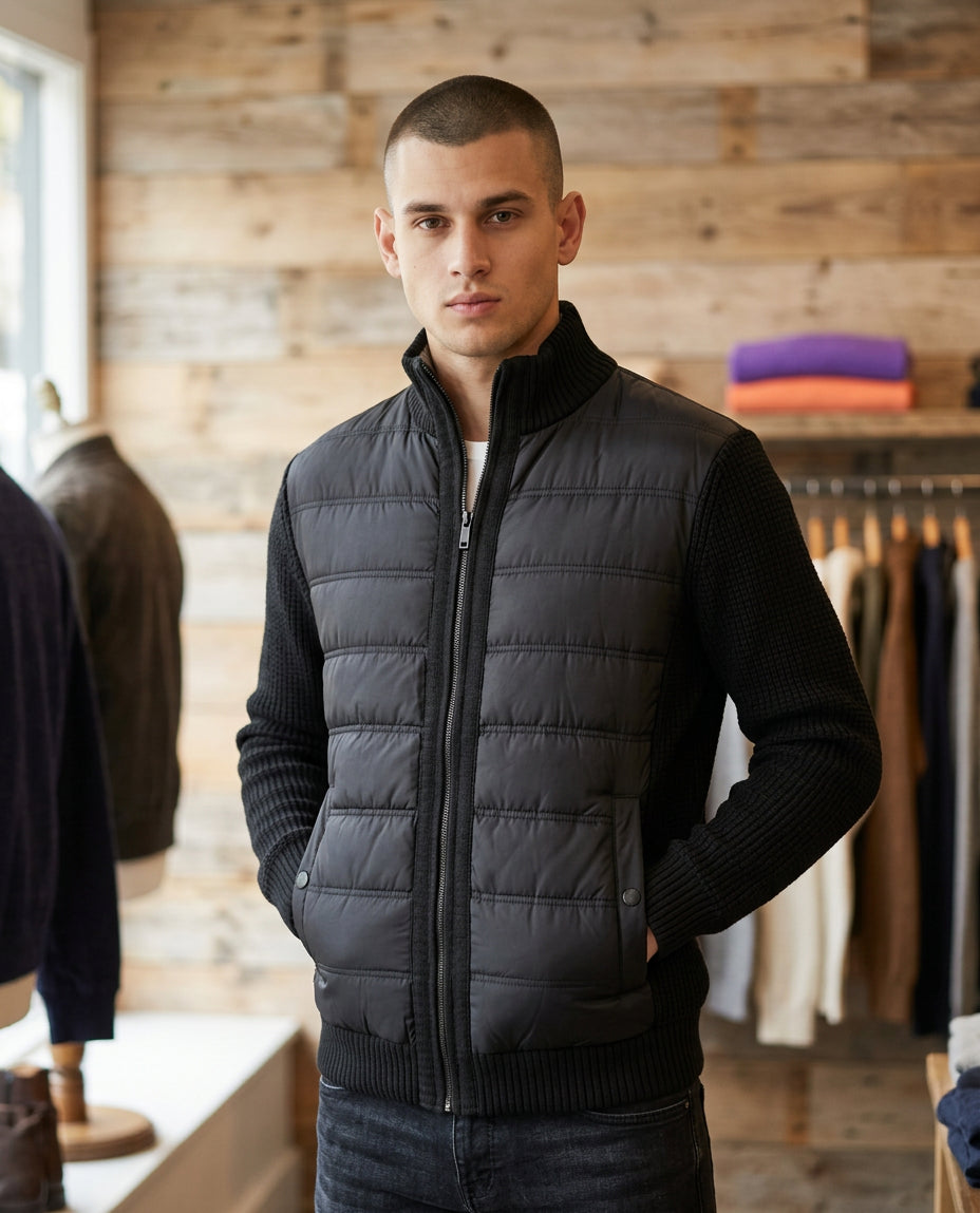 Campera hombre casual hilo y nylon