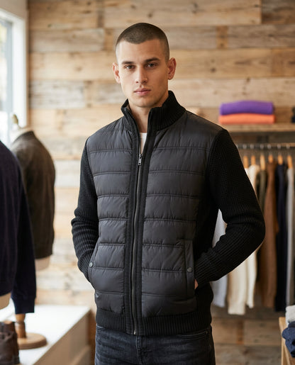 Campera hombre casual hilo y nylon