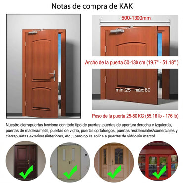 Cierrapuertas automático hidráulico regulable