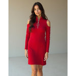 Vestido Dama Dkny Fiesta  Cuello Alto Aro Dorado