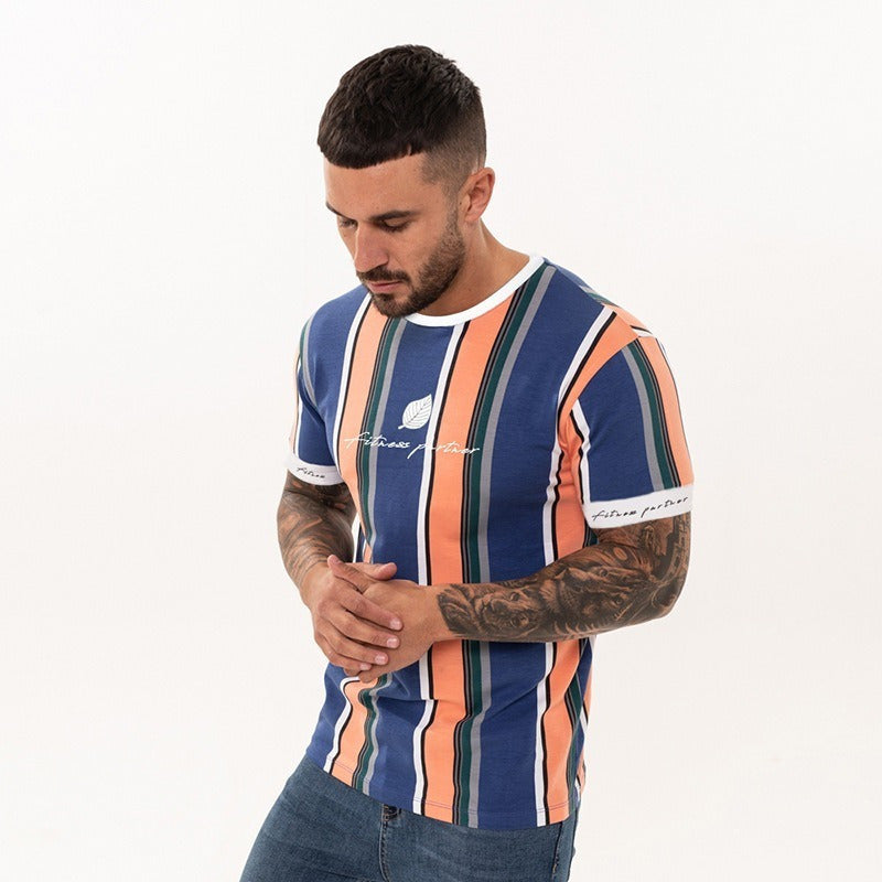 Remera Hombre rayas Naranja