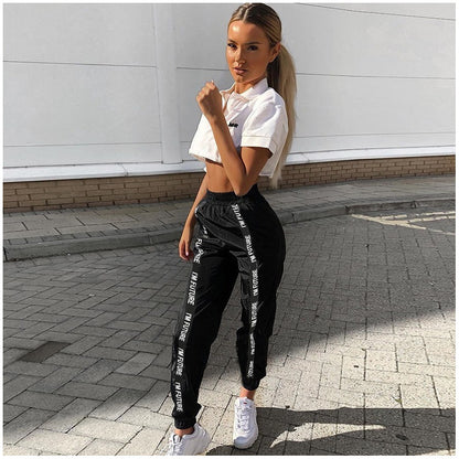 Pantalon dama deportivo nylon con letras