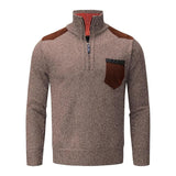 Buzo Hilo Hombre Marron Con Bolsillo