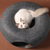 Cama Tunel Rascador Para Gatos Dona De Fieltro Suave 40 Cm