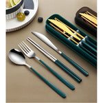 Set De Cubiertos Premium 4 Piezas Juego Cubiertos Acero Inox