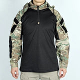 Buzo Hombre Militar Swat Camuflado Negro Brazo Impermeable