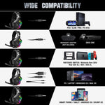 Auriculares Gamer Onikuma K10 Pro Negro Con Luz  Rgb