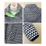Campera Parka Dama Nylon Cuadritos Fluo