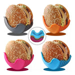 Soporte De Silicona Para Comer Hamburguesas Naranja