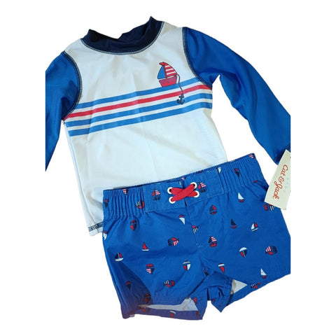 Conjunto Short Y Remera Baño Niño  Cat &jack Upf 50