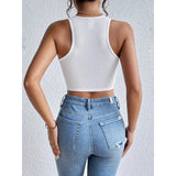 Remera Dama Casual Musculosa Crop Top