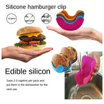 Soporte De Silicona Para Comer Hamburguesas Naranja