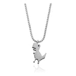 Cadena Colgante Acero Inoxidable Dinosaurio Unisex