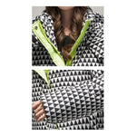 Campera Parka Dama Nylon Cuadritos Fluo