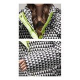 Campera Parka Dama Nylon Cuadritos Fluo