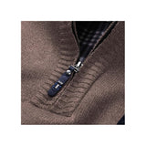 Buzo Hilo Hombre Marron Con Bolsillo