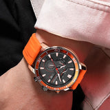 Reloj Megir Deportivo Naranja Hombre Cronógrafo Calendario