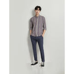 Camisa Hombre Bogari Rayas Cuello Americano Larga