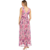Maxivestido Dama R&m Richards Gasa Plisado Floral