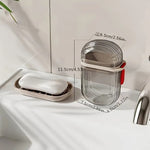 Jabonera  Portátil Con Tapa - Diseño Sellado Y Drenable