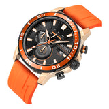 Reloj Megir Deportivo Naranja Hombre Cronógrafo Calendario