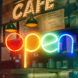 Luces Cartel Open Rgb Para Pared
