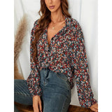 Camisa Con Botones Y Estampado Floral, Blusa Informal