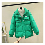 Campera Dama Parka Inflada Cintura Ajustable Cuello Capucha
