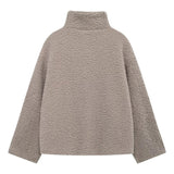 Campera Dama Polar Plush Over Size Detalle En Manga