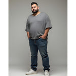 Remera Hombre Plus Size Lisas Cuello Redondo Manga Corta