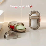 Jabonera  Portátil Con Tapa - Diseño Sellado Y Drenable