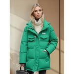 Campera Dama Parka Inflada Cintura Ajustable Cuello Capucha
