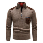 Buzo Hilo Hombre Marron Con Bolsillo