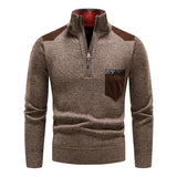 Buzo Hilo Hombre Marron Con Bolsillo