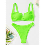 Bikinis Y Mayas  2 Piezas Colores Fluo Tiro Alto