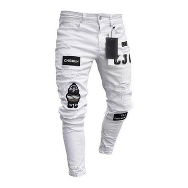 Jean liso hombre con parches 
